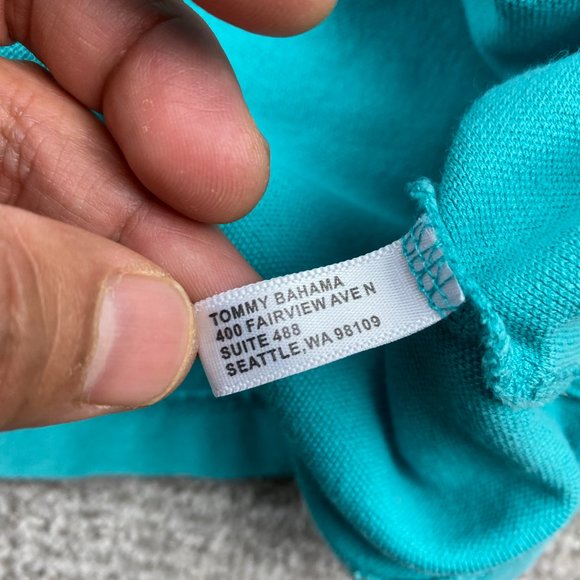 Tommy Bahama Polo Shirt Men Small S Teal Green Embroidered Logo Golf Casual - Picture 7 of 9